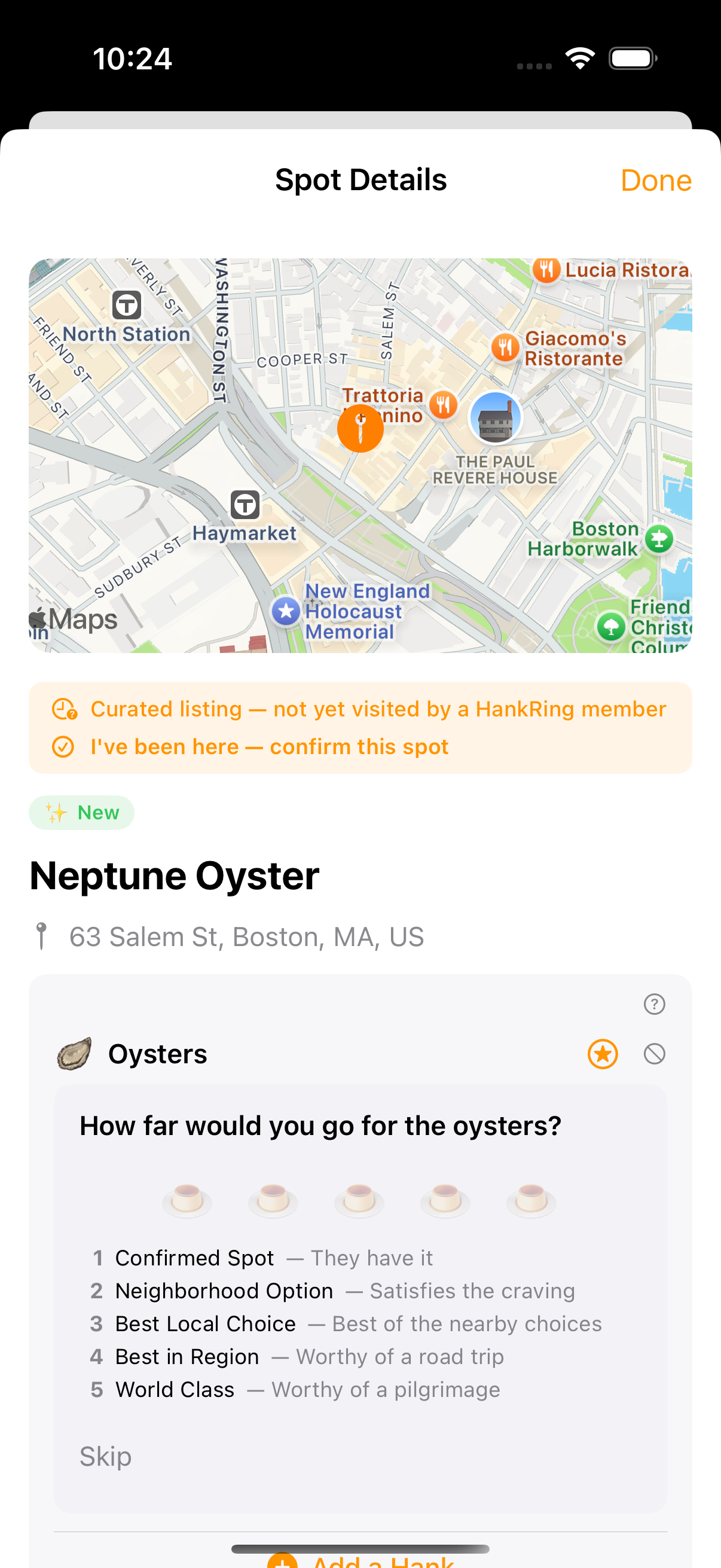 Rating picker with flan-based rating scale